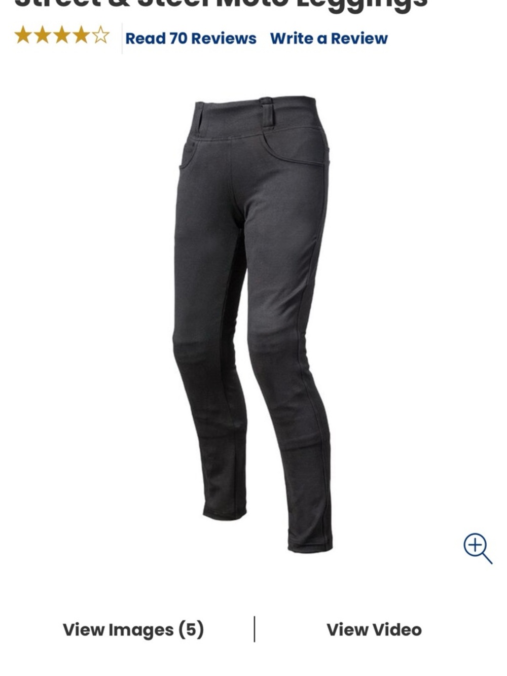 Black Women's Moto Leggings Size 10 Short.  Inseam about 25.5”